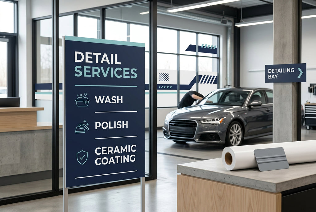 Printable Vinyl for Auto Detail Shop Signs and Service Menu Boards