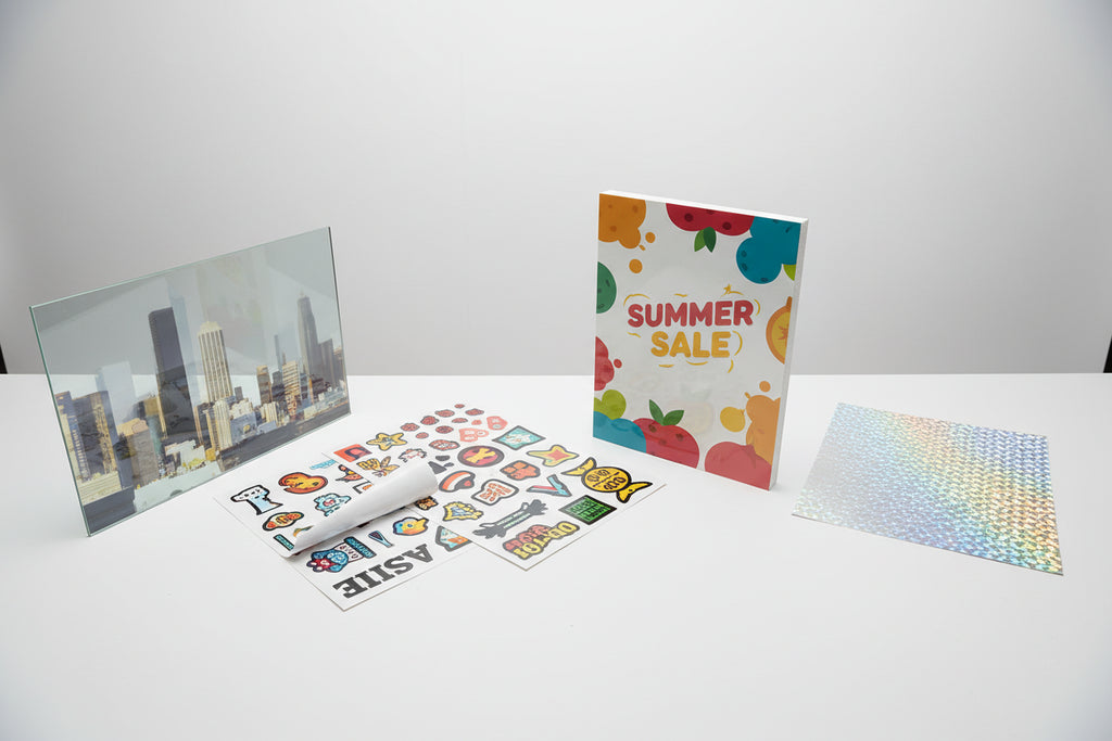 What materials work best for window graphics, decals, POP displays, and wraps?