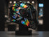 Rainbow holographic printable vinyl helmet application