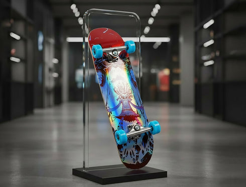 Rainbow holographic printable vinyl skateboard application