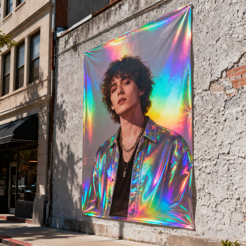 4mil rainbow holographic stretchable printing vinyl 30in x 100ft