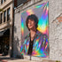 4mil rainbow holographic stretchable printing vinyl 30in x 100ft