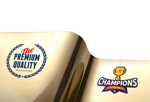 Mirror-like gold chrome permanent w/bubble free solvent-printable 30in x 100ft