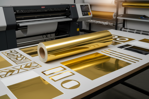Mirror-Like Gold Chrome Printable Vinyl Roll for Retail Graphics - 30in x 100ft