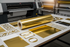 Mirror-Like Gold Chrome Printable Vinyl Roll for Retail Graphics - 30in x 100ft