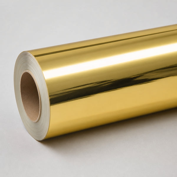 Graphictac gold chrome air-release printable vinyl roll studio product photo