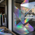 Graphictac 4mil rainbow holographic printable vinyl used for retail window graphics