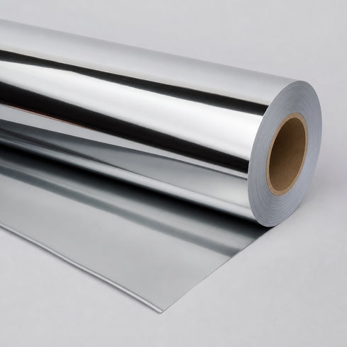 Graphictac mirror-like silver chrome bubble-free printable vinyl roll studio product photo