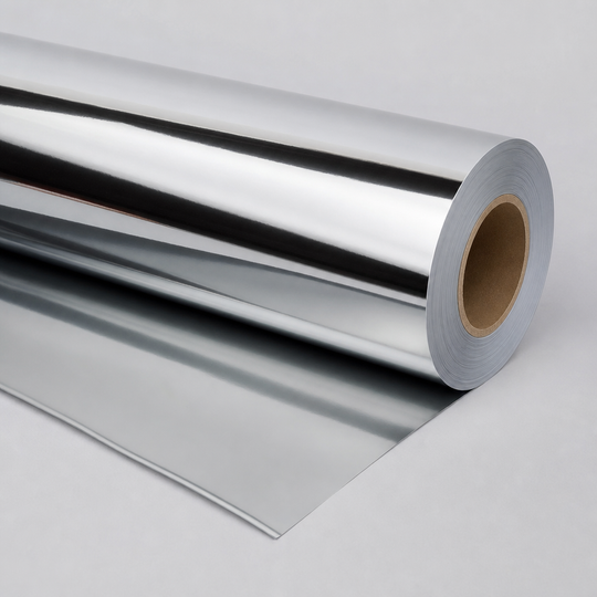 Graphictac mirror silver chrome air-release printable vinyl roll studio product photo