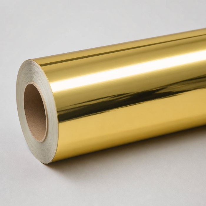 Mirror-Like Gold Chrome Printable Vinyl Roll for Labels & Decals - 20in x 100ft
